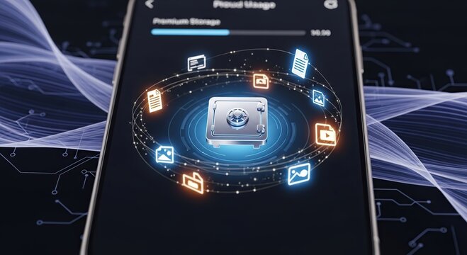 Secure mobile data storage with encrypted files and safe access