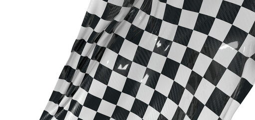 Naklejka premium High-quality checkered racing flag isolated on white, great for motorsports, competition, victory, and finish line conce