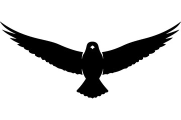 Black Silhouette Bird in Flight SVG Vector