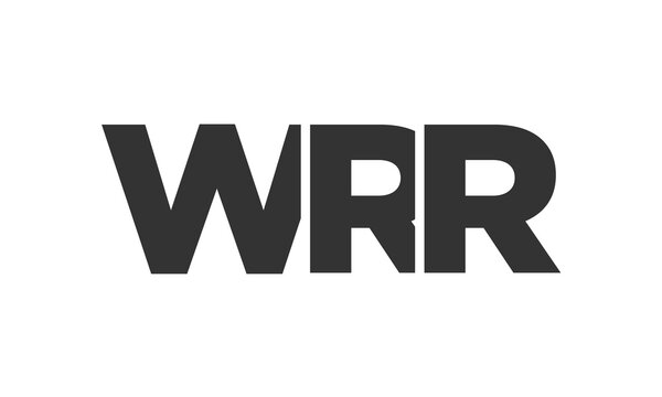WRR logo design template with strong and modern bold text. Initial based vector logotype featuring simple and minimal typography. Trendy company identity.