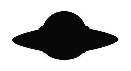 Classic flying saucer design presented as a stark black silhouette © Rabbi