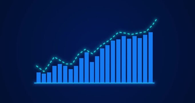 Business graph growth concept in allusive graph chart showing marketing sales profit increasing to future target. Excellent financial status of corporate business going up.