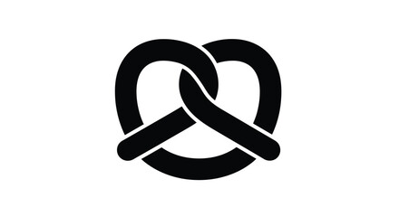 Obraz premium A black silhouette of a traditional pretzel shape silhouette