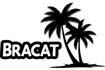 Obraz premium Bracat Brand Logo with Palm Trees
