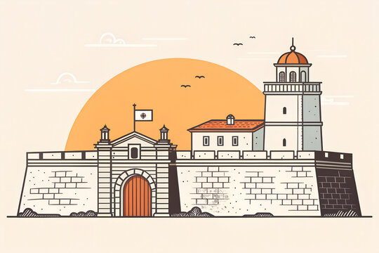 Fort Aguada Goa minimal vector architecture
