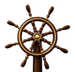 Ship wheel on transparent background. 3D illustration © Destina