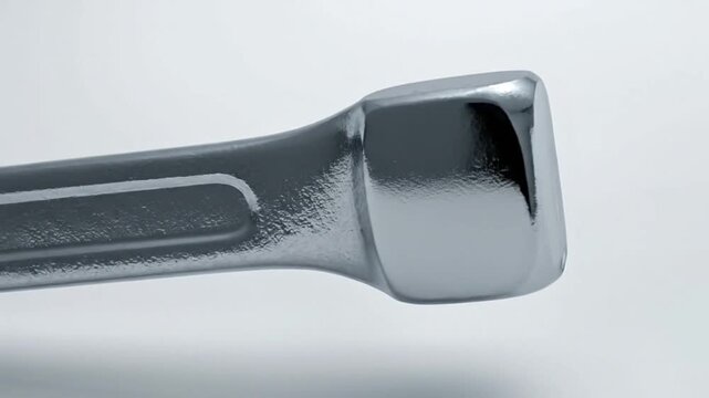 Close-up of a shiny l wrench on a clean white background, perfect for industrial and mechanical concepts.