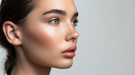 Naklejka premium トレーニングしている女性のフェイスライン