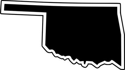 White solid outline of the state of Oklahoma