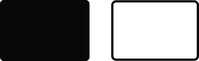 Fototapeta premium Rounded Rectangle Frame Icon Set – UI Button and Screen Border Vector Illustration