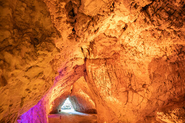Breathtaking rock formations inside Oylat Cave in Inegol, Bursa, T&uuml;rkiye