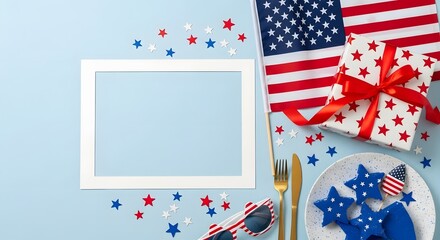 Obraz premium Celebrate labor day with patriotic cheer and american symbols