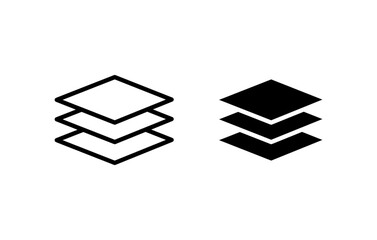 3 Layer icon with editable stroke. Black solid icons © rea