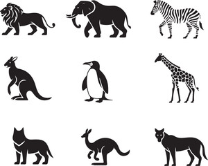 Fototapeta premium collection of animals silhouettes