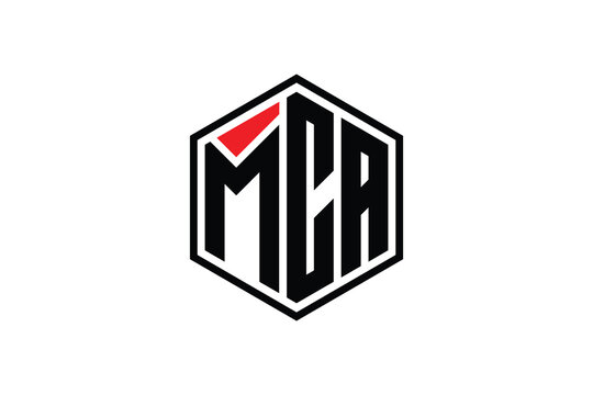 initials letter MCA logo hexagonal monogram vector design template