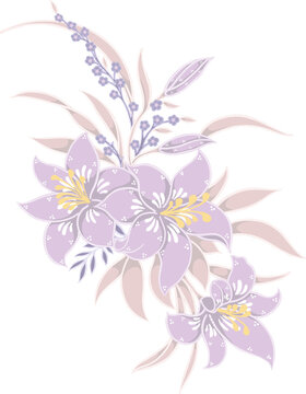 Stylized Green Lily Floral Illustration