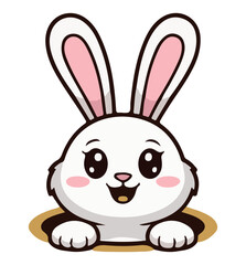 Obraz premium Easter rabbit, easter Bunny. Vector illustration.