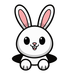 Obraz premium Easter rabbit, easter Bunny. Vector illustration.