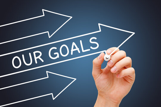 Hand Drawing Our Goals Arrows Concept