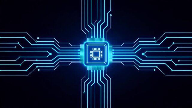 Circuit board with central chip