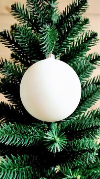 Festive Miniature Christmas Tree with a Single White Ornament - Cozy Holiday Decor for Seasonal Greetings and Winter Celebrations