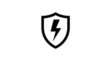 Shield with lightning bolt logo symbol.