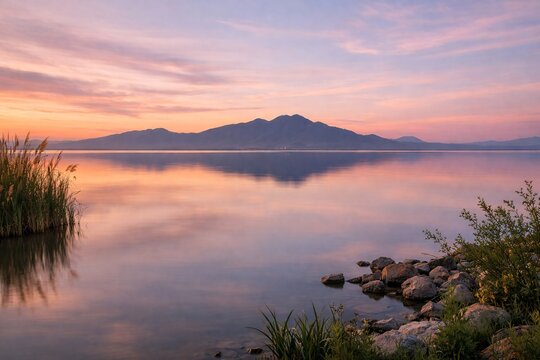 Serene Lake Chapala Reflections Mexico Landscape