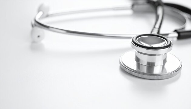  Stethoscope Diaphragm Close-Up View - Medical Diagnostic Tool Healthcare Professional Equipment on White