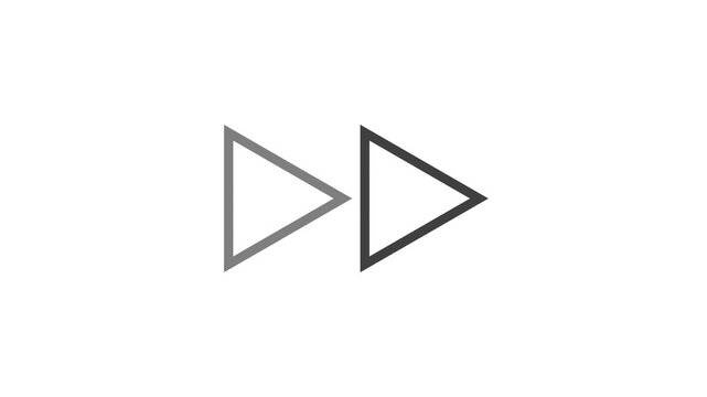 High-Quality CinematicBlack Fast-Forward Media Icon: Double Arrow Symbol for Speed, Navigation, and Forward Motion on Solid white Background &ndash; Versatile Digital Graphic for Video Editing and UI Design