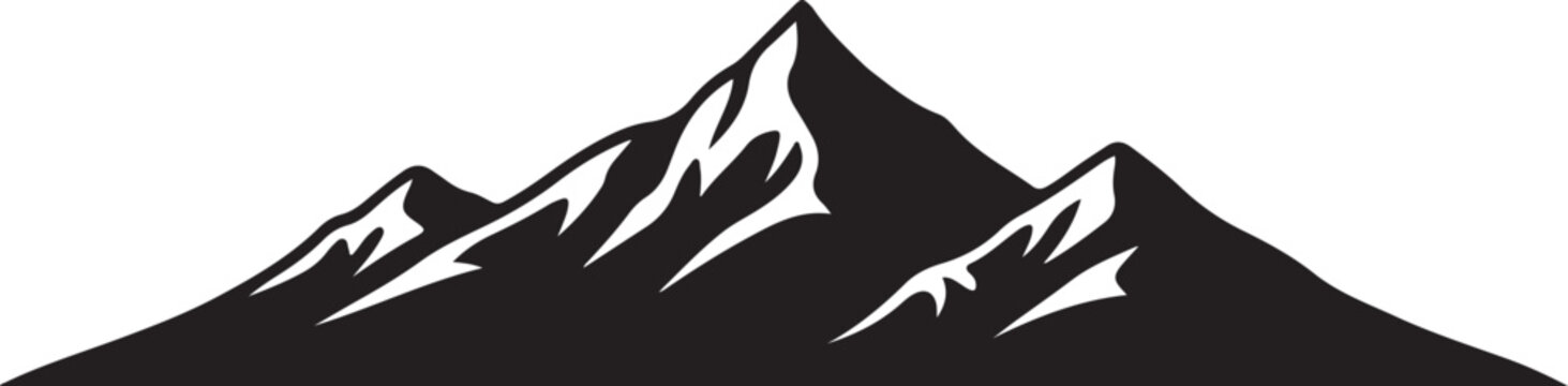 Vector mountain range silhouette icon