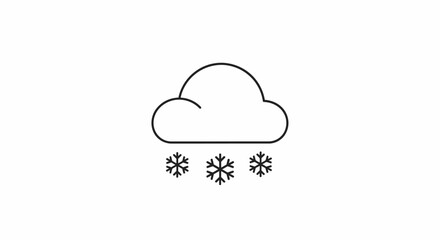 Simple Snow Cloud Illustration Design Element.