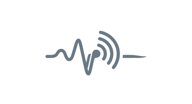 Simple Sound Wave Icon Design Element.