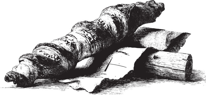 Hungarian Chimney Cake (Kurtos Kalacs) illustration on a white background. This vector illustration can be used in any size you like for advertising, logos, and other work.
