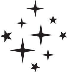 Fototapeta premium Sparkle star icons set, shining glitter twinkle stars isolated on white background vector illustration