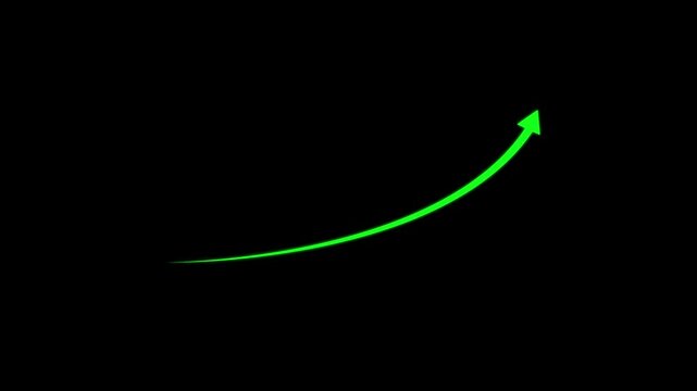 Growing business arrow on black. Profit arow .Business concept, growing chart. Concept of sales symbol icon with arrow moving up. arrow icon concenpt, 4k video