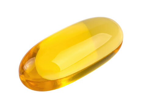 Yellow omega-3 softgel capsule for daily health supplement