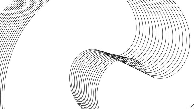Abstract gradient background with flowing curved thin lines forming wave-like patterns animation