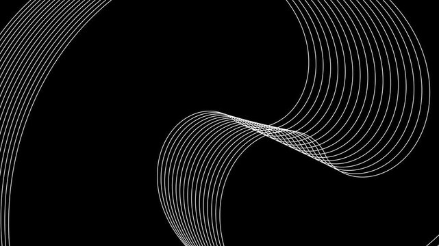 Abstract gradient background with flowing curved thin lines forming wave-like patterns animation