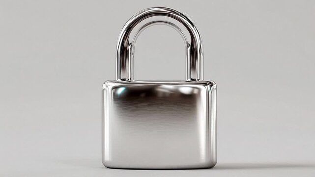 Cybersecurity padlock design stands out on a plain background displaying modern security features