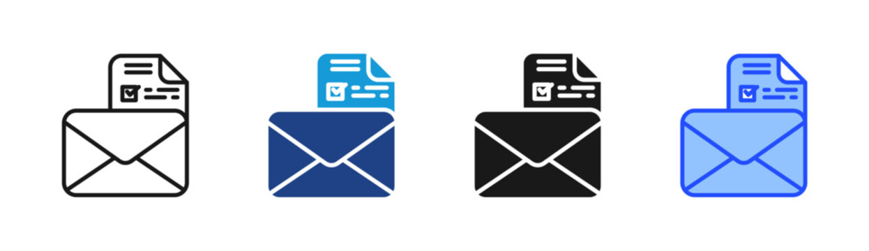 Survey Mail icon set multiple style collection