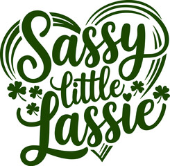 Fototapeta premium St Patrick Day Sassy Little lassie svg, 