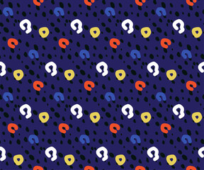 Hand drawn abstract seamless pattern colorful background. Vector.