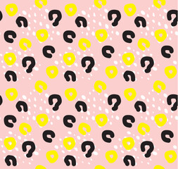 Hand drawn abstract seamless pattern colorful background. Vector.