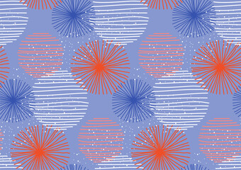 Hand drawn abstract seamless pattern colorful background. Vector.