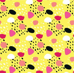 Hand drawn abstract seamless pattern colorful background. Vector.