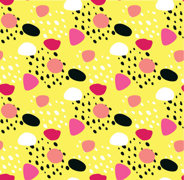 Hand drawn abstract seamless pattern colorful background. Vector.