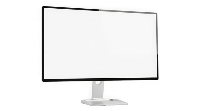 A computer monitor on a stand isolated on transparent background
