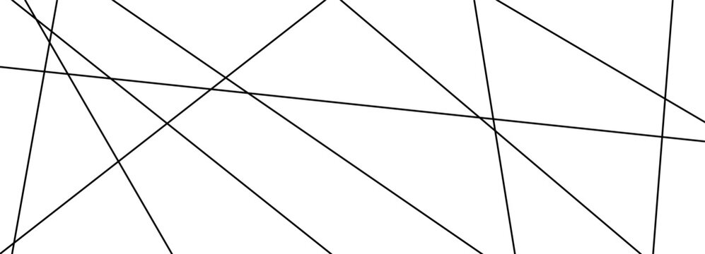 Chaos lines chaotic and messy geometric abstract with stripe irregular texture. Straight random line and pattern graphic grid with black diagonal design. Interior chaos background and vector.