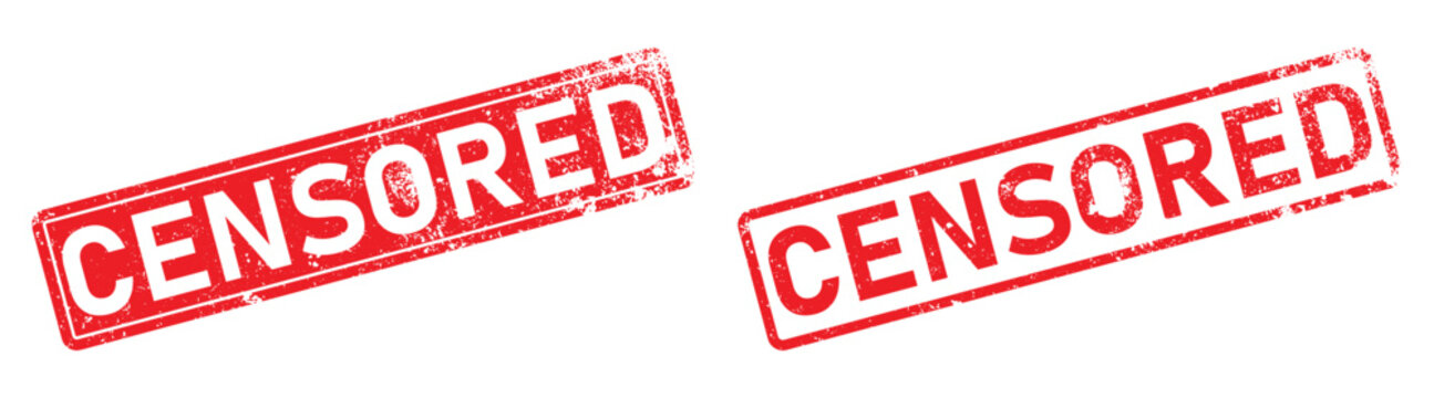Vector illustration of censored stamps