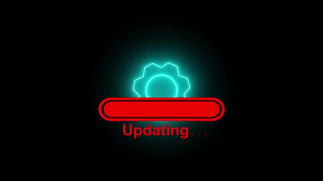 Operating system upgrade concept, software updating and process , update modern functions, Setting updating icon animation .